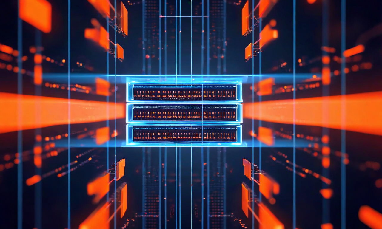 GPU メモリ制約を表現した技術的なビジュアライゼーション。限定されたGPUメモリ空間内で、モデルウェイト（青色）、オプティマイザ状態のモーメンタムと分散バッファ（オレンジ色）、勾配（赤色）が競合して領域を占有している様子を示す。メモリ飽和による警告表示とボトルネック、処理遅延を視覚的に表現。