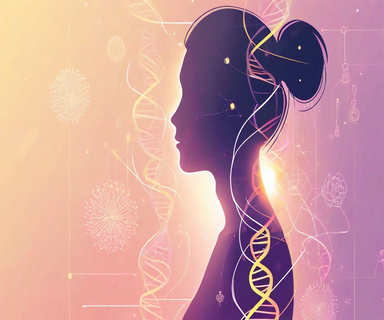 Artistic silhouette of a woman with glowing abstract medical and biological elements representing reproductive health innovation and hope for cancer survivors seeking to have children