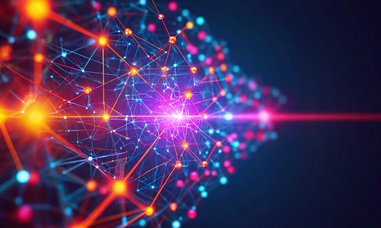 複数の政党を表現する異なる色の幾何学的図形が、中央のハブに向かって接続線とノードで結ばれ、統一されたガバナンス構造へと統合される様子を示す抽象的なネットワーク図。デジタル的な光の流れと協調のイメージで、連立政権形成と選挙戦略の統合を視覚化している。