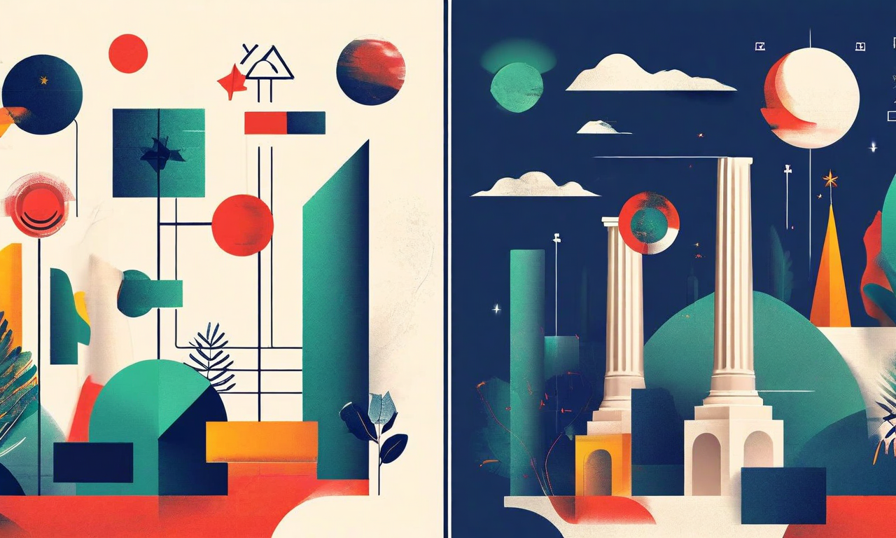 自民党と中道改革連合の競争ポジショニングを示す戦略的ビジュアル。左側に伝統的保守体制の階層構造、右側に改革連合の現代的で動的な要素を対比表現。ターゲット有権者層を層状セグメントで、メッセージング軸を上昇する要素で、差別化要因を視覚的マーカーで表現している。