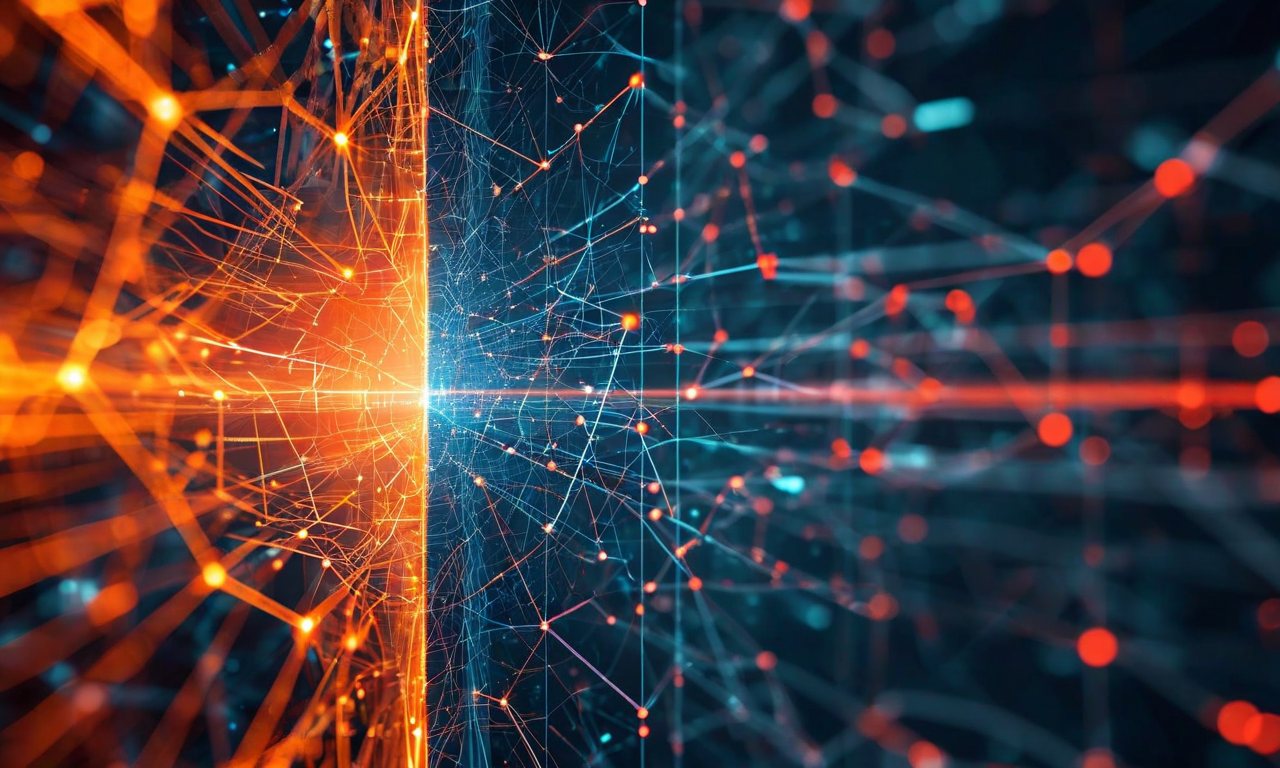 現職政党の構造的優位性と脆弱性を対比的に表現した抽象的ビジュアル。左側は堅牢な組織ネットワーク、資金フロー、メディア露出の優位性を示す相互接続されたノードと光る回路で表現。右側は同じ構造に亀裂と断絶が生じ、変化への渇望に対する脆弱性を象徴。幾何学的で現代的なデザイン。