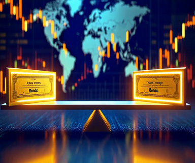 A conceptual illustration depicting a balance scale with U.S. Treasury bonds on one side and European flags on the other, set against a world map background with financial data visualizations, representing the geopolitical tension over potential European divestment from U.S. securities