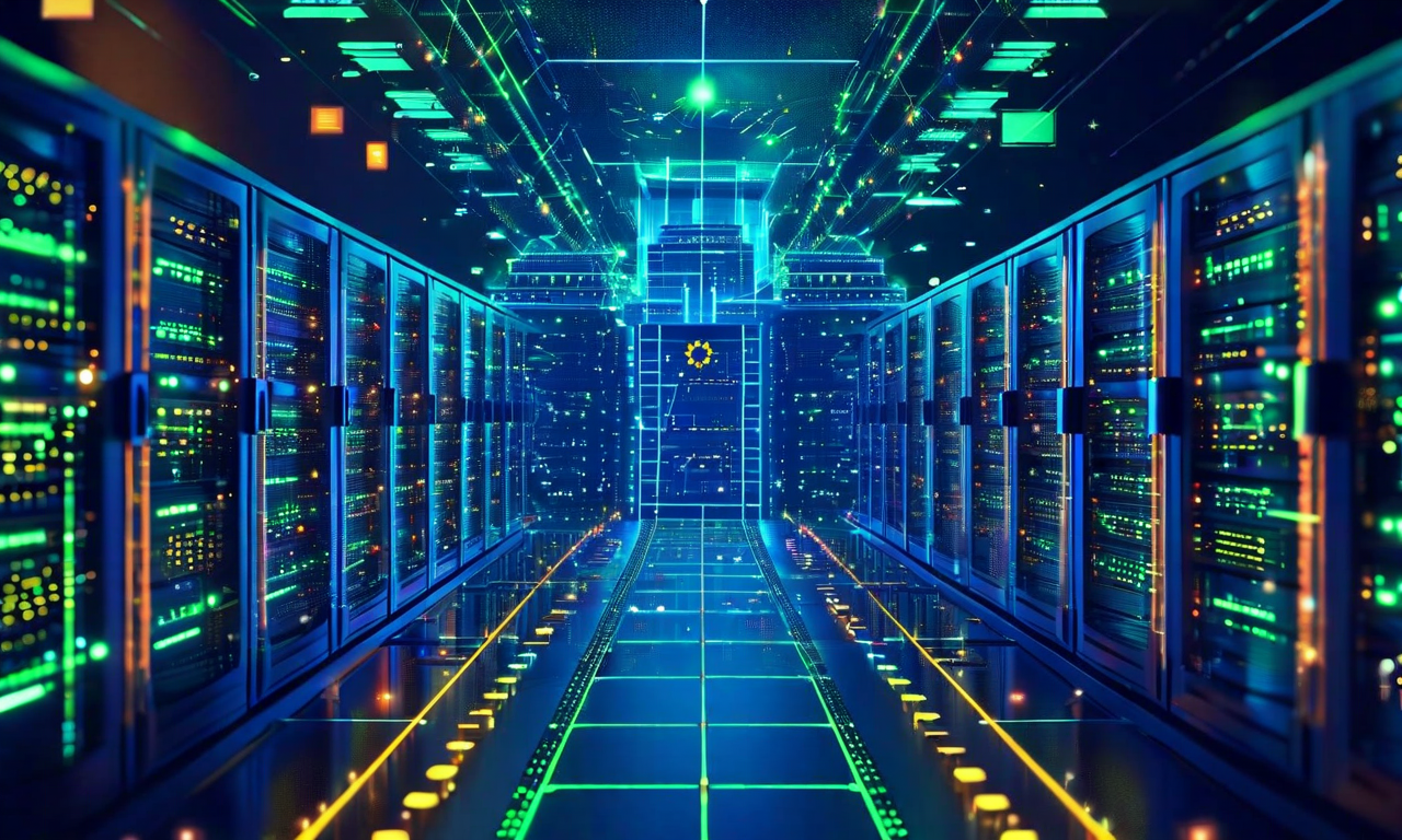 EU内の隔離されたインフラストラクチャを戦略的な要塞として表現したビジュアル。強化された境界線で保護された安全なデジタルエコシステムが中央に配置され、外部の混乱したデータフローと対比されている。内部インフラは効率的に発光し、最適化されたサーバー、合理化されたデータパス、安定したパフォーマンスメトリクスが表示されている。制約が強みに変わる様子を視覚化:要塞の壁が競争優位性に、ボトルネックが制御されたゲートウェイに、隔離が回復力に変わる様子が描かれている。