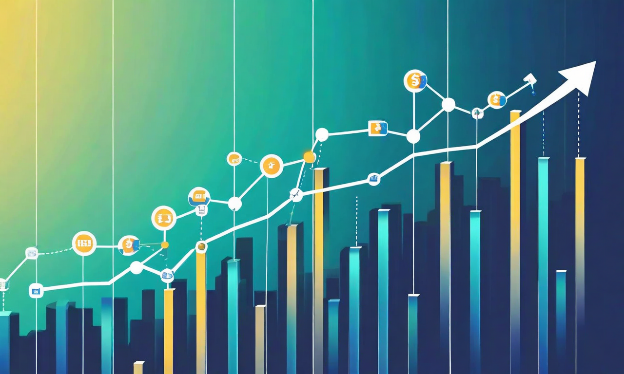 公開市場規律への移行を表現したビジネスイラスト。成長率重視から利益性・キャッシュフロー重視への経営哲学の転換を示す上昇軌跡と均衡スコアカード、投資家との透明性ある関係構築、説明責任の強化を視覚化した図。