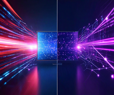 Split-screen image showing a modern television with live sports content merging with streaming technology interface, representing the convergence of traditional broadcast media and digital streaming platforms