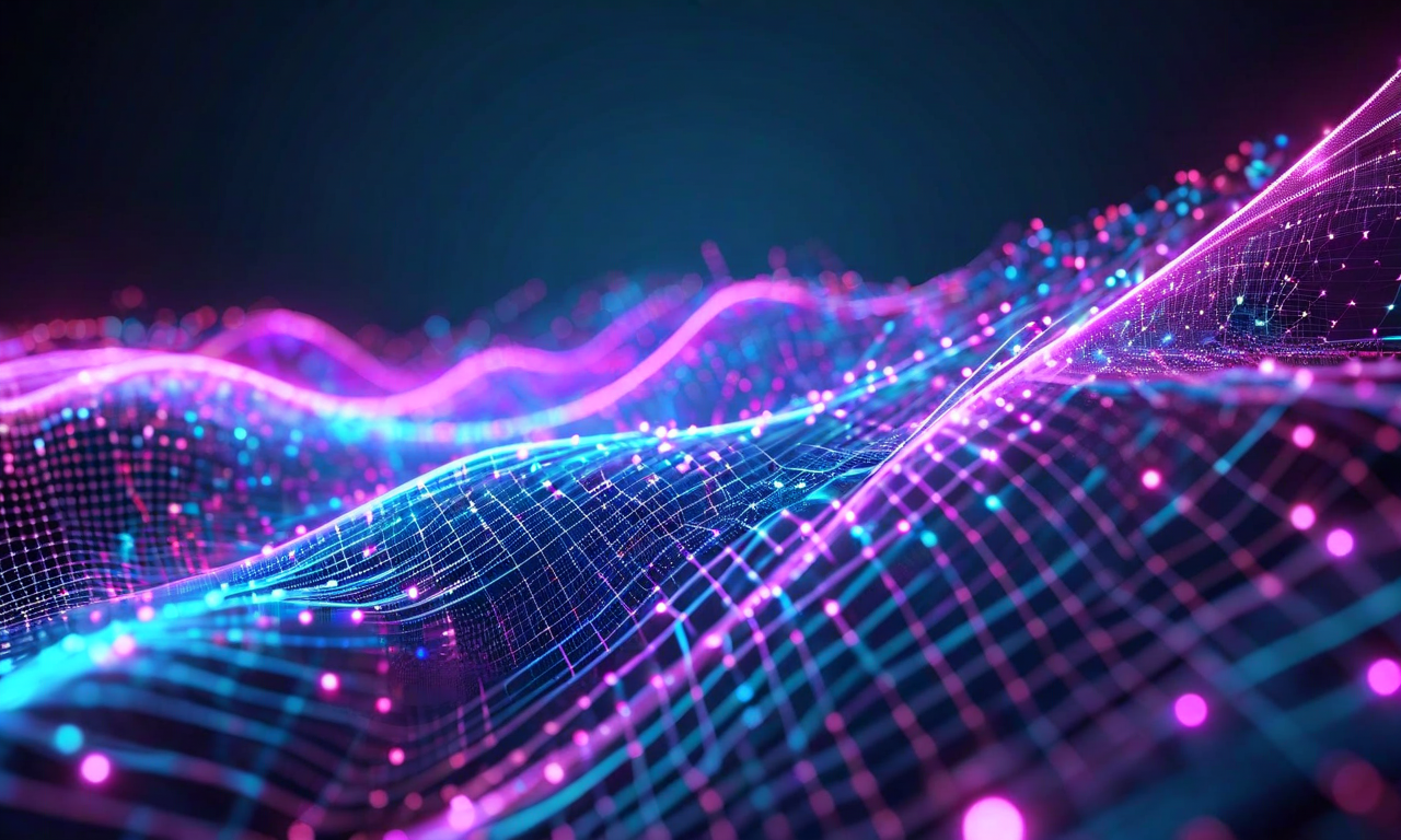 複数のデノイジング軌跡を示す技術的な概念図。異なる初期化条件から出発した複数の色付きの曲線が、異なるノイズスケジュール下で進行し、最終的な目標状態に収束する様子を視覚化。青、紫、シアンの半透明な軌跡が交差する点にはグローノードが配置されており、高次元空間における複数のサンプリング経路の変動と収束を表現している。