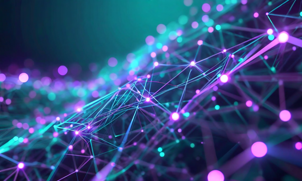 統一されたデザイントークンシステムの理想的な状態を表現した抽象的なビジュアライゼーション。相互接続された幾何学的なノードと流動的なパスウェイが、シームレスなデータフローとスケーラブルなアーキテクチャを象徴している。透明な層状の平面が組織化された構造と効率性を表し、結晶体またはモジュール要素が標準化されたコンポーネントの協調動作を示している。ノード間の微かな発光接続が統一されたデザイントークンを表現し、全体的に秩序、スケーラビリティ、技術的洗練さを伝えている。