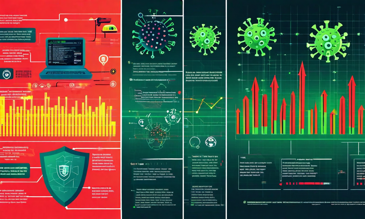 麻疹制御から排除への移行を表現した概念図。左側の危機的状況（赤色の警告指標と疾病拡散パターン）から始まり、中央の強化された監視システムと上昇するワクチン接種率を経て、右側のコミュニティ免疫達成状態（緑色の健全な指標）へと進化する段階的な流れを示している。上向きの矢印と赤から緑への色彩グラデーションが改善を象徴している。