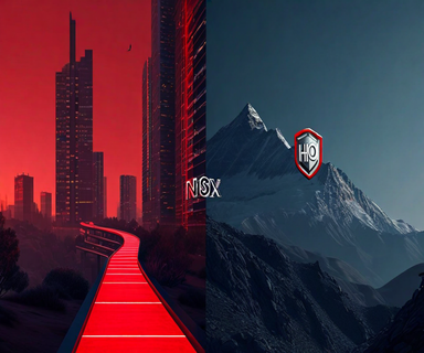 Split-screen business illustration showing Netflix's strategic withdrawal from Warner Bros. Discovery acquisition on one side, and Paramount's consolidation move incorporating HBO, CNN, and studio assets on the other, with the Warner Bros. shield at the center