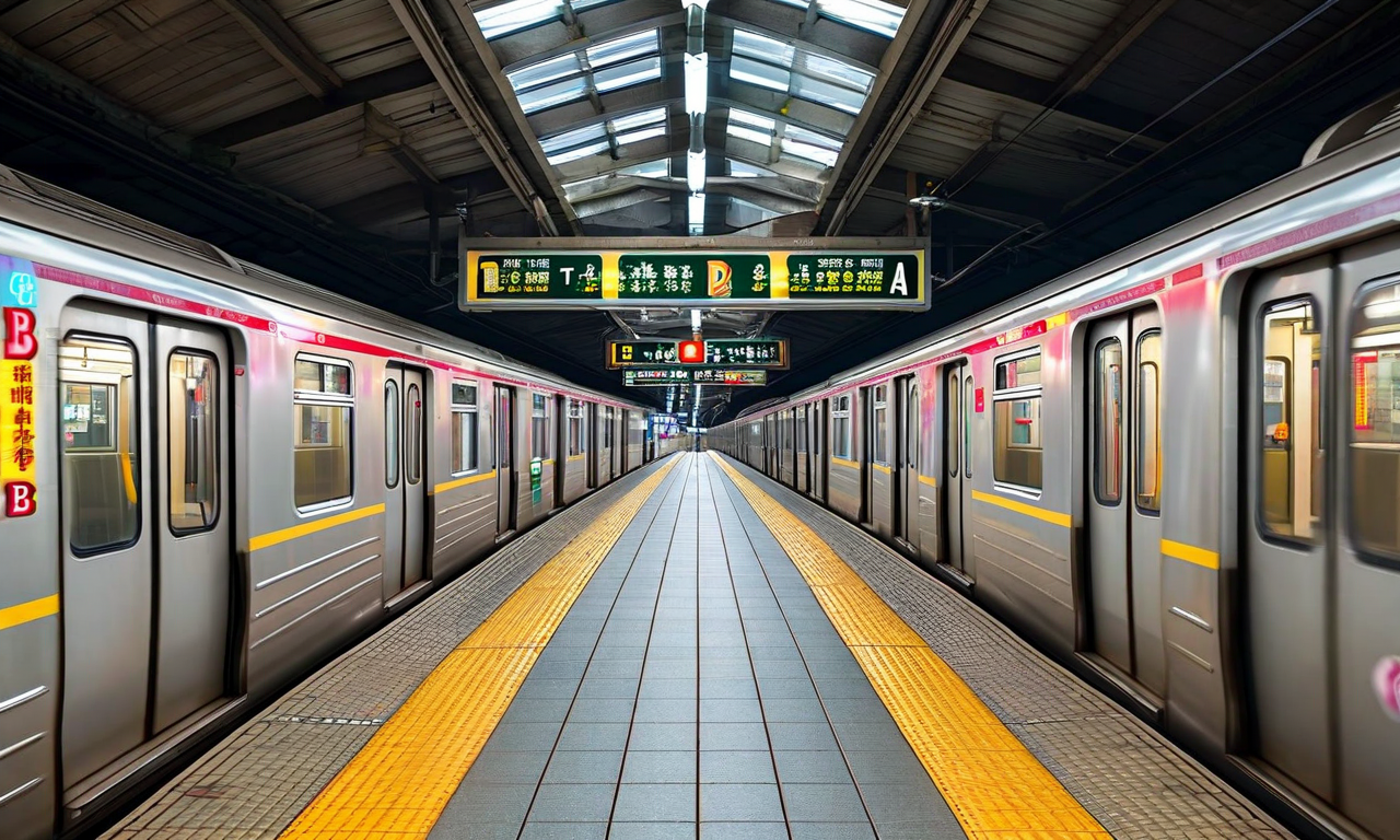 小田急江ノ島線のネットワークトポロジーを示す図。北行トラフィックは相模大野駅から大和駅を経由して大和～長後間の単線区間を通り長後駅に到達。南行トラフィックは逆方向で同じ単線区間を通る。この大和～長後間は迂回ルートが存在しない唯一のボトルネック区間であり、ここで障害が発生すると相模大野方面と長後方面の両方に影響が波及し、最終的に全線運行停止に至るカスケード影響を視覚化している。