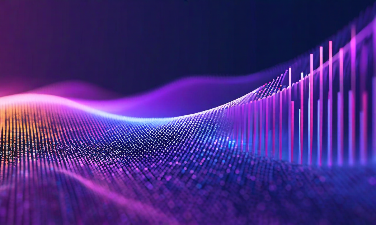 ガウス過程による予測不確実性の定量化を示す科学的可視化。滑らかな予測曲線が中央に描かれ、その周囲に信頼区間を表す勾配バンドが表示されている。測定誤差を示すエラーバー付きのデータポイントが散在し、エラー情報がどのように予測分布を改善するかを視覚化している。データポイント付近では信頼区間が狭まり、疎な領域では広がる様子が表現されている。