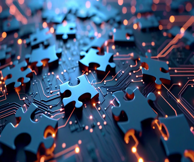 Abstract visualization of disconnected neural network components and circuit elements floating in isolated clusters, representing the fragmentation of mechanistic interpretability research findings