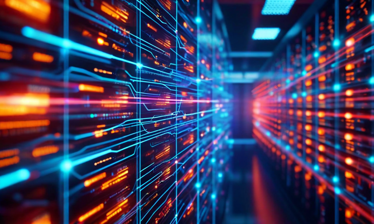 企業内部システムから未承認の外部AIモデルプロバイダーへ流出する機密データの経路を示す可視化図。内部システムは保護された状態で表示され、左側に配置。データ分類レベル（公開、内部、機密、制限付き）が色分けされて表示。データパケットが暗号化層を失いながら外部へ流出する様子を表現。右側の外部AIプロバイダーは脆弱で露出した状態で表示。ネットワーク接続を示す流線とノードで構成。