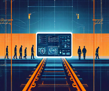Three-layer diagram illustrating parallel railway inspection systems: automated sensors at top, field inspection teams in middle, and systems verification at bottom, all connected to show concurrent operation