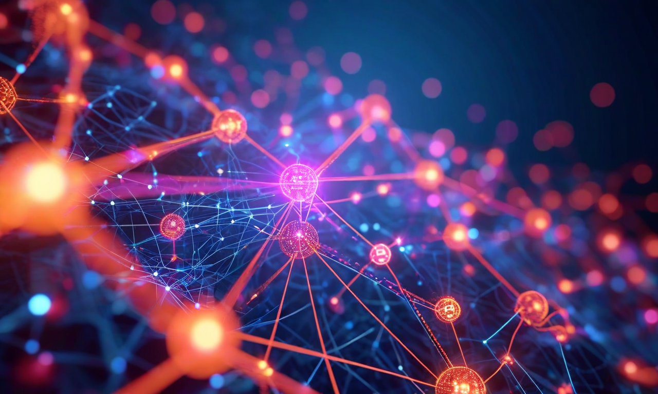 大規模言語モデルが社会的決定要因を識別・分析するプロセスを視覚化した画像。相互接続されたニューラルネットワークノードが発光するパスウェイで結ばれており、推論能力と文脈理解を表現。複数の色彩の層状データストリームが医療アクセス、社会経済的要因、環境条件、行動パターンなど異なる社会的要因を表す。ノードから放射状に広がる情報フローが複雑な社会的シナリオの解釈と相互関連性を示している。