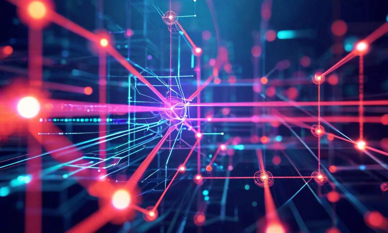 不確実な規制環境下での運用パターンを表現した抽象的なビジュアライゼーション。複数の規制シナリオを表す異なる経路が同時に存在し、モジュール化されたブロック構造と動的なスイッチング機構を通じて、組織がそれらの間を柔軟に移動する様子を示している。接続ポイントと適応的なプロセスフローが、規制環境の不確実性への対応能力を視覚化している。