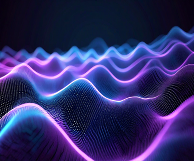 Abstract visualization of spectral wave patterns flowing through layered neural network structures, representing the dynamic evolution of transformer weight matrices during training with gradient colors transitioning from deep blue to cyan