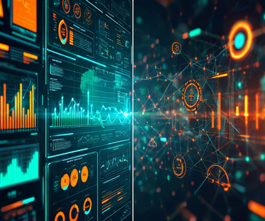 Split illustration contrasting idealized AI research metrics on the left with complex real-world clinical deployment challenges on the right, separated by a translucent barrier, representing the gap between laboratory performance and operational healthcare systems