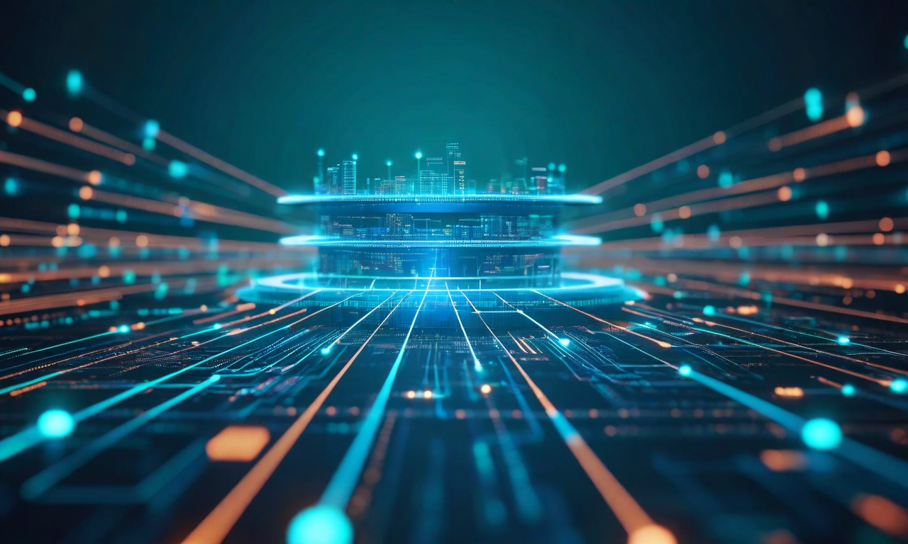 ヘルスケア業界の5つの主要チャネル(直接営業、EHR統合、MSP、垂直SaaS、コンサルティング)が中央のデータハブを中心に相互接続された抽象的な図。各チャネルはノードと流線で表現され、市場セグメンテーションは同心円状のレイヤーで示されている。チャネル間のデータフローはグラデーション表現で可視化されている。