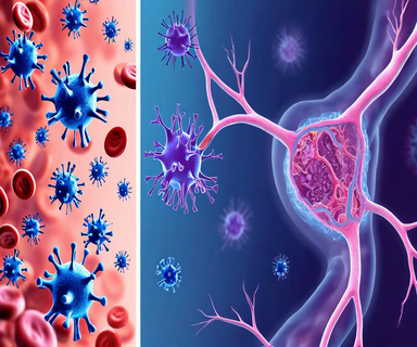 Medical illustration comparing systemic immunity from intramuscular vaccination on the left, showing antibodies in bloodstream, with mucosal immunity in respiratory tract tissue on the right, demonstrating the difference between systemic and mucosal immune responses