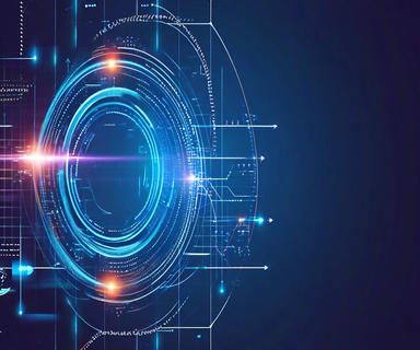 A circular diagram illustrating an iterative agent loop with three connected stages: code generation, execution, and error analysis, rendered in blue and cyan tones with flowing geometric elements representing the continuous feedback cycle