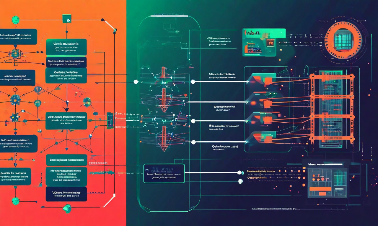ベンダーロックインのリスクとオープンスタンダードへの移行を対比した概念図。左側は制限された独自エコシステム（プロプライエタリコーデック、カスタムシグナリングプロトコル、地理的デプロイメント依存性）を暗い色で表現。右側はオープンスタンダード（WebRTC、標準コーデック、グローバル分散デプロイメント）を明るい色で表現。ロックされたゲートがオープンなブリッジに変わる移行パスを視覚化。