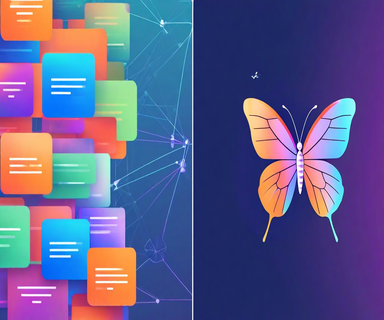 Split-screen illustration showing Bluesky's butterfly logo on the left with organized stacks of colorful user profile cards, and X platform's logo on the right with similar card stacks, connected by an arrow indicating the feature being copied between platforms